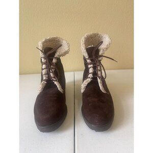 Canada North Waterproof Suede Lined Lace Up Brown Boots Size 8 m